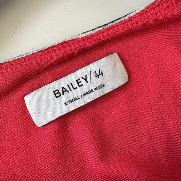 Bailey 44 Peach Blue & Green Striped Emile Sleeveless V-Neck Faux Wrap Dress XS - Picture 8 of 16